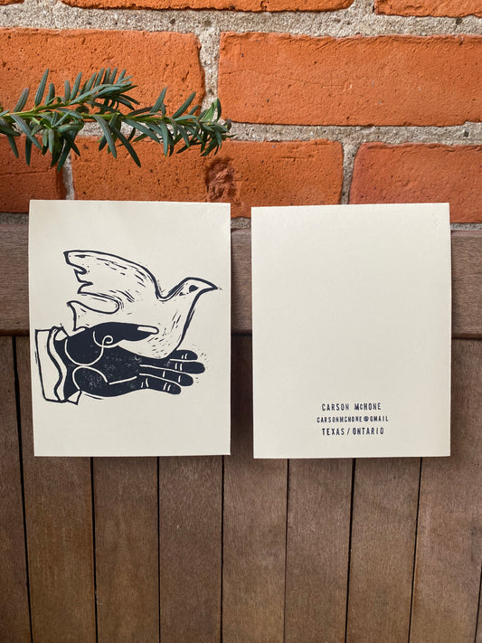 NEW - Hand Printed Holiday Lino Cut Card (plus envelope)