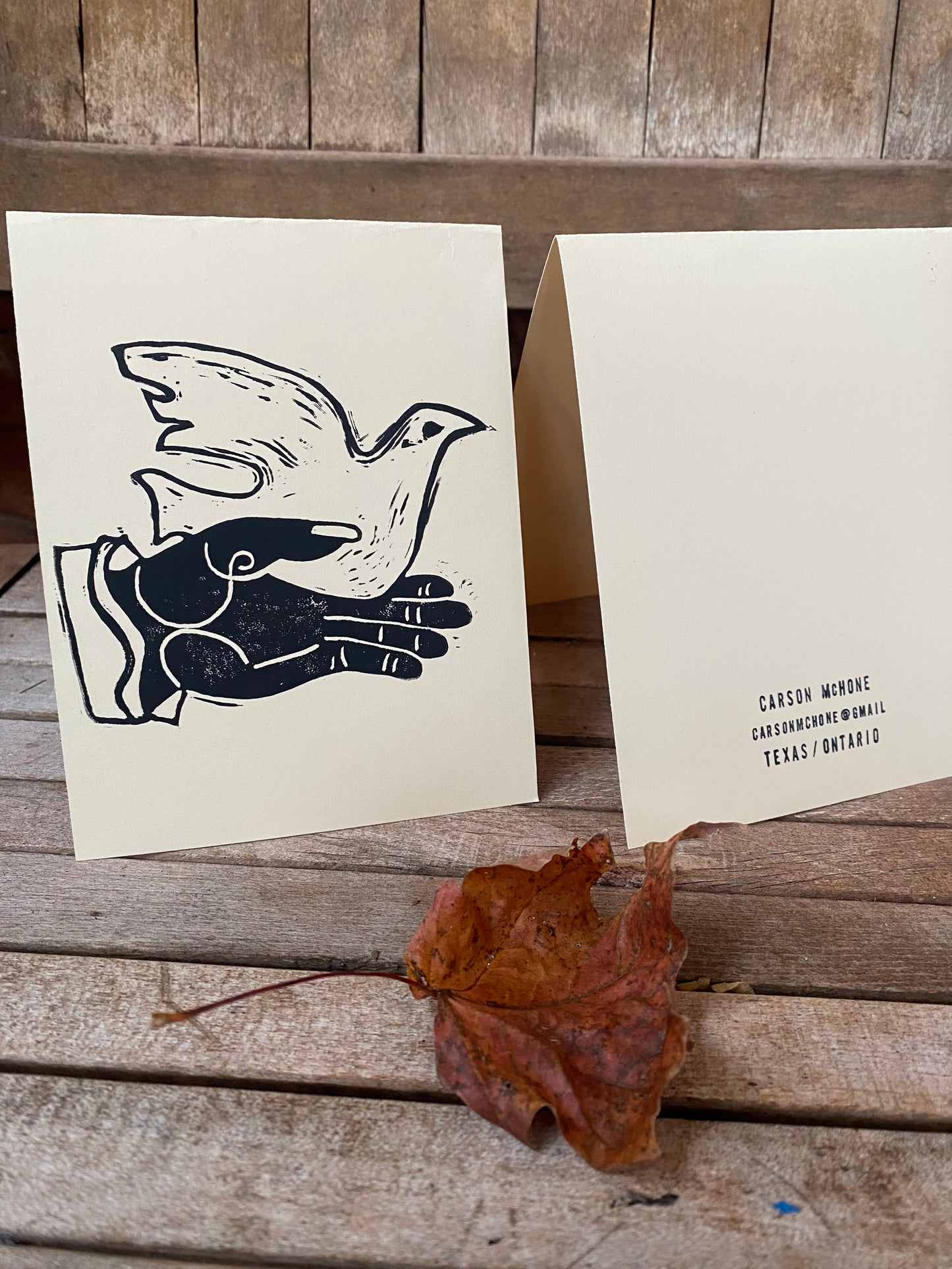 NEW - Hand Printed Holiday Lino Cut Card (plus envelope)