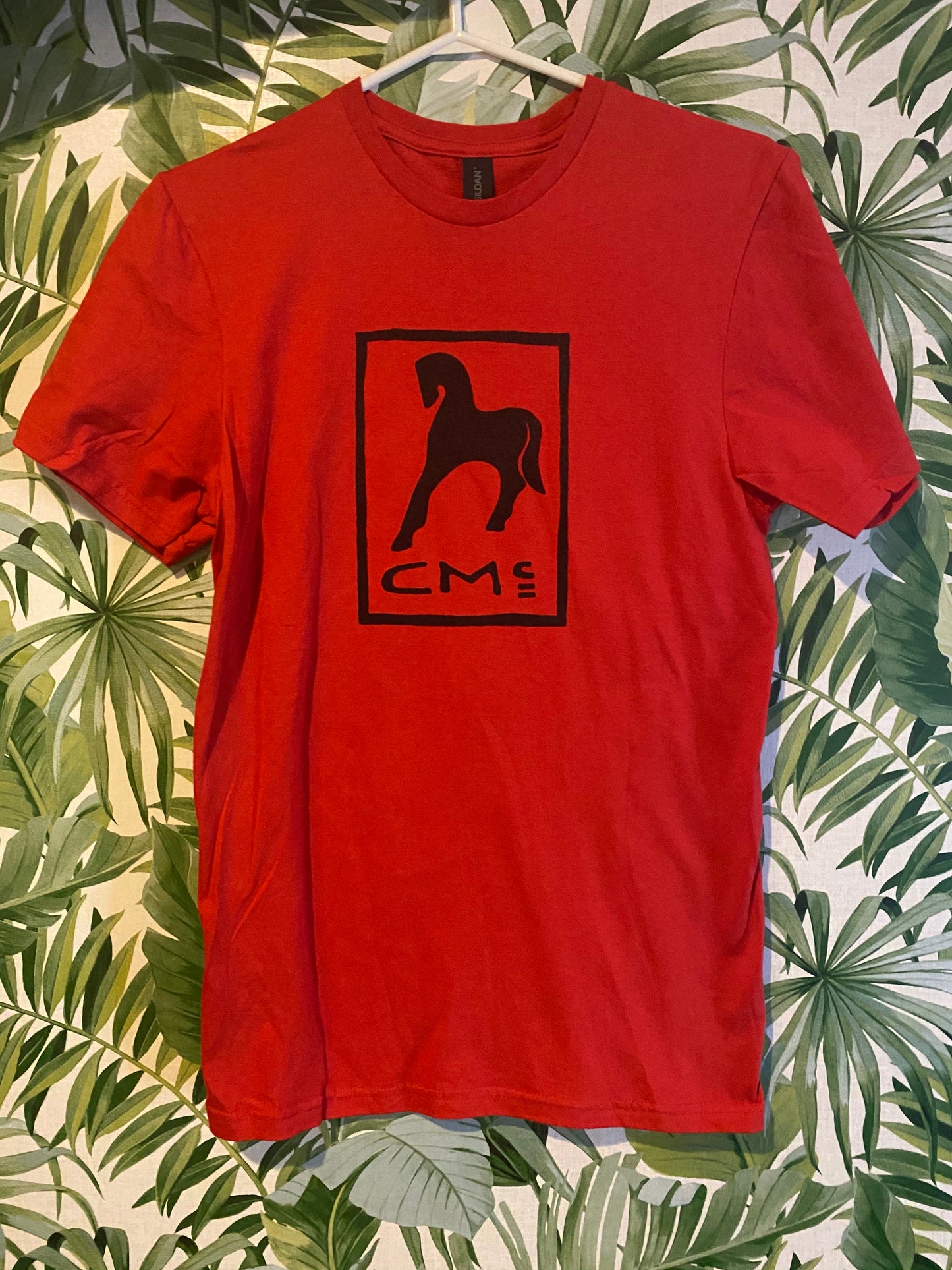 Soft Style Red Linocut Horse Shirt