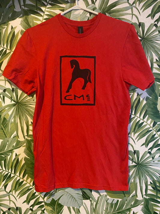 Soft Style Red Linocut Horse Shirt