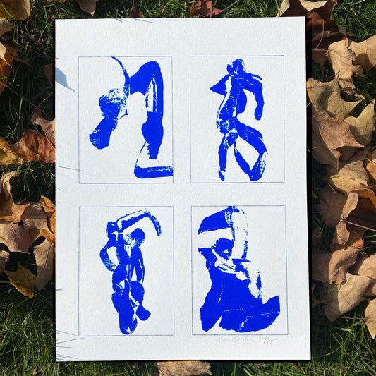 “Figure Series” in blue - Limited edition* silk screen prints (25)